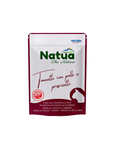 NATUA Natural Tuniak a kurča so šunkou v želé pre mačky 70 g