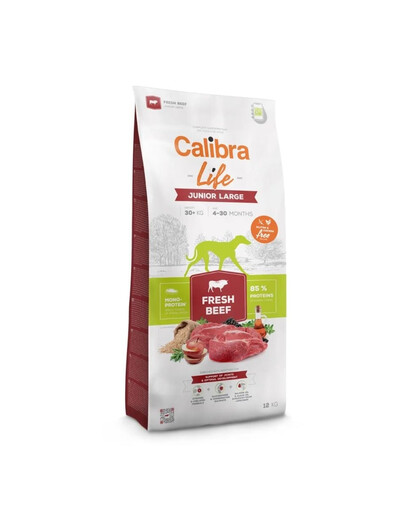 CALIBRA Dog Life Junior Large Fresh Beef 12 kg pre juniorov veľkých plemien s hovädzím mäsom