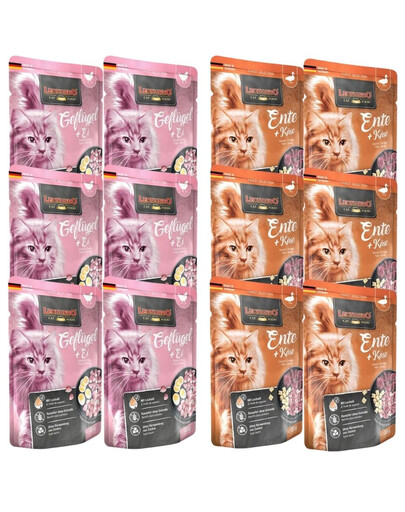 LEONARDO Finest Selection Drób z jajkami + Kaczka z serem 12x85 g