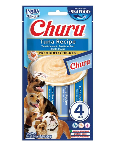 INABA Dog Churu Fish Based Tuna Recipe 4x14g krémové maškrty s tuniakom pre psov
