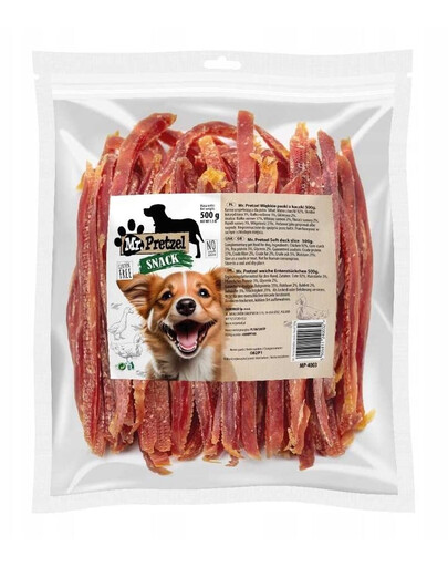 MR. PRETZEL Mäkké pásiky z kačice 500 g maškrta pre psa