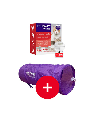 FELIWAY Friends Difuzér + Náplň feromóny na konflikty medzi mačkami + tunel pre mačku ZADARMO