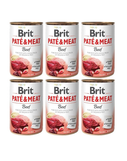 BRIT Pate&Meat beef 6x400 g pasztet z wołowiną dla psa