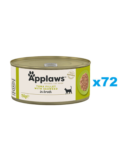 APPLAWS Cat Adult Tuna with Seaweed in Broth tuńczyk z wodorostami w bulionie 72x156 g