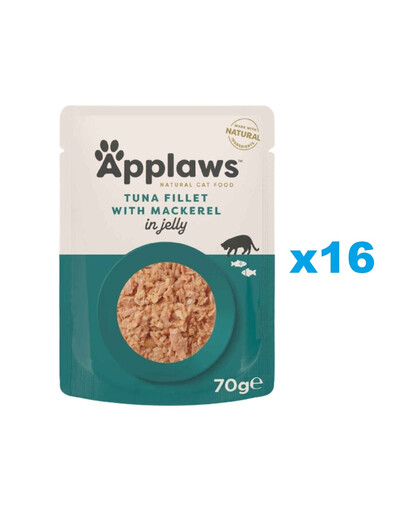 APPLAWS Cat Adult Pouch Tuna with Mackerel in Jelly filet z tuńczyka z makrelą w galaretce 16x70 g