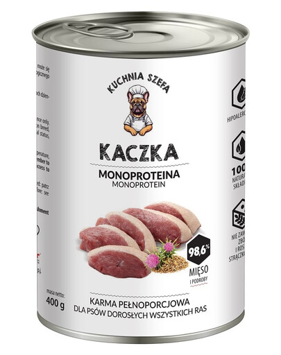 KUCHNIA SZEFA Kačica Monoproteinová krmivo pre psov všetkých plemien 400 g