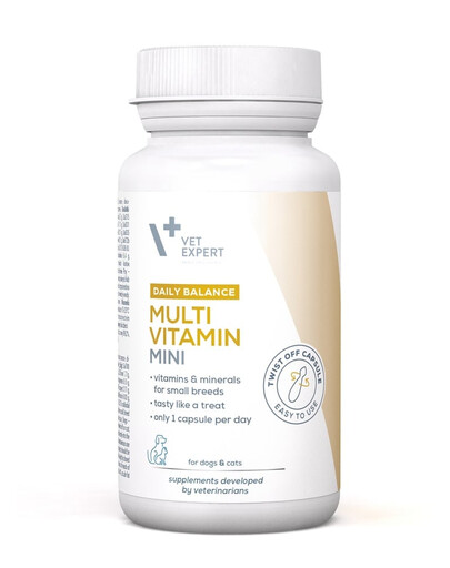 VET EXPERT Daily Balance Multivitamin Mini vitamíny a minerály pre malé psy a mačky 30 kapsúl
