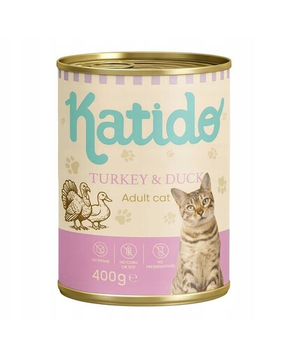 KATIDO Adult Cat Turkey and Duck 400 g morčacie a kačacie s lososovým olejom pre mačky