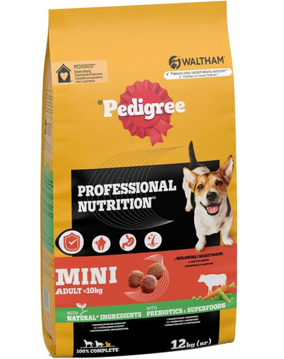 PEDIGREE Professional Nutrition Adult Mini s Hovädzinou a Zeleninou 12 kg pre psov malých plemien