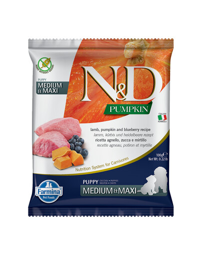 N&D Pumpkin Lamb&Blueberry Puppy Medium&Maxi 100g