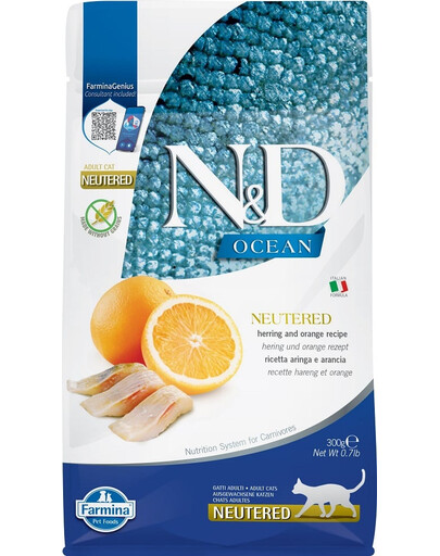 N&D Ocean Cat Neutered Adult Herring & Orange 300 g