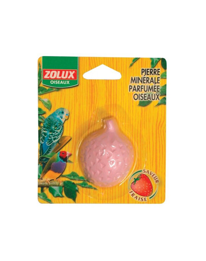 ZOLUX Minerálny blok pre exotické vtáctvo s príchuťou jahoda 110x25x125 mm