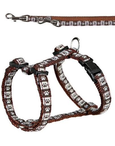 TRIXIE Postroj + vodítko pro štěňata 23-34 cm / 8 mm hnedý