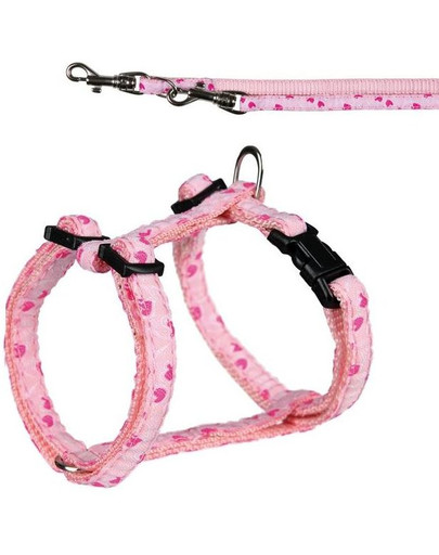 TRIXIE Postroj + vodítko pro štěňata 23-34 cm / 8 mm ružový