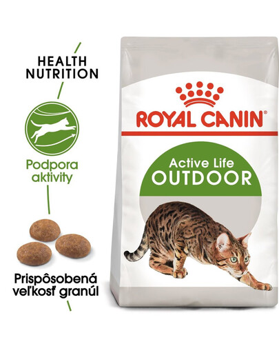 ROYAL CANIN Outdoor 30 suché krmivo pre dospelé mačky, ktoré chodia von 2x 2 kg