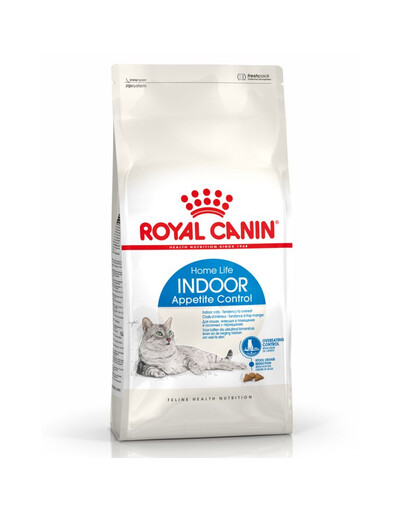 ROYAL CANIN Indoor Apetite Control 2x2 kg suché krmivo pre dospelé mačky, ktoré žijú výlučne doma a vyžadujú si jedlo