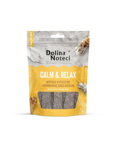 DOLINA NOTECI Smart Chews Calm & Relax 100g podpora pri redukcii stresu, sušené maškrty pre psa