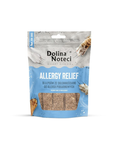 DOLINA NOTECI Smart Chews Allergy Relief 100g podpora pri potravinových alergiách, sušené maškrty pre psa