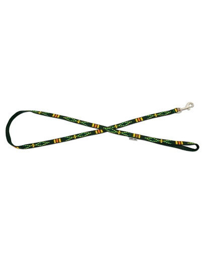 BARRY KING Vodítko pre psa s etnickým vzorom 10mm/120cm zelené