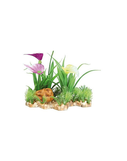 TRIXIE Plastic plant in gravel bed. 13 cm