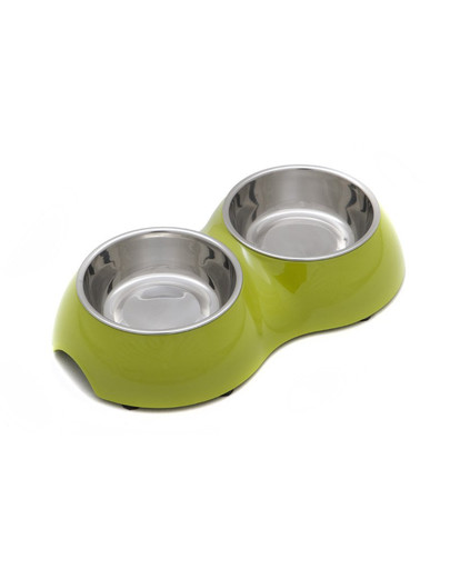 PET INN Miska melamín DB04 L 22 x 7.5 cm zelená dvojitá