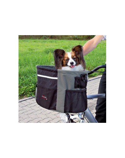 TRIXIE Prepravný box na bicykel pre psa 38 x 27 x 28 cm čierno-šedý