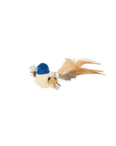 TRIXIE Zábavná hračka Vtáčik s perím a catnipom 8 cm