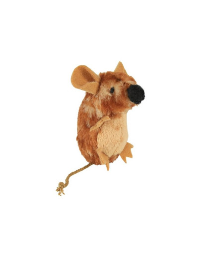 TRIXIE Zábavná hračka myš stojaca hnedá (so zvukom). 8 cm
