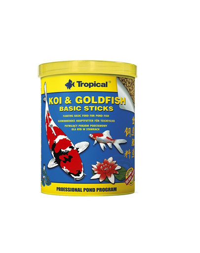 TROPICAL Krmivo pre ryby Koi and Goldfish basic sticks 1000 ml / 90 g