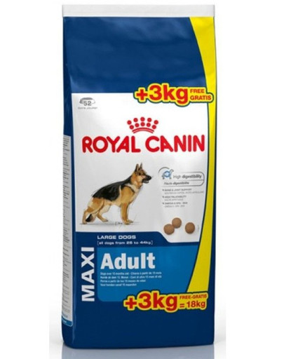 ROYAL CANIN Maxi adult 15 kg + 3 kg ZADARMO