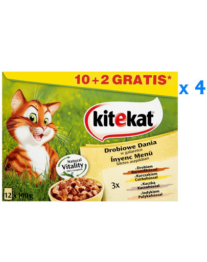 KITEKAT Kurací pokrm 12x100g x4