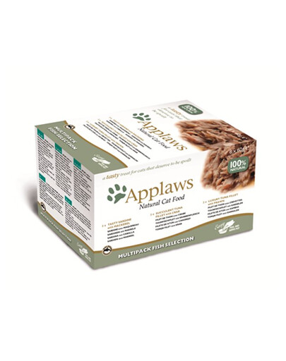 APPLAWS Miska pro kočky  60 g x 8 Multipack Rybí výběr