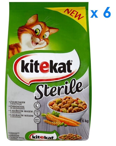 KITEKAT Sterile kurczak i warzywa 1.6 kg x6