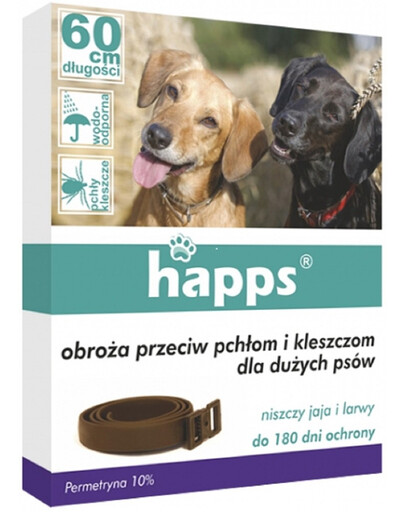 HAPPS Obroża przeciw pchłom i kleszczom dla dużych psów