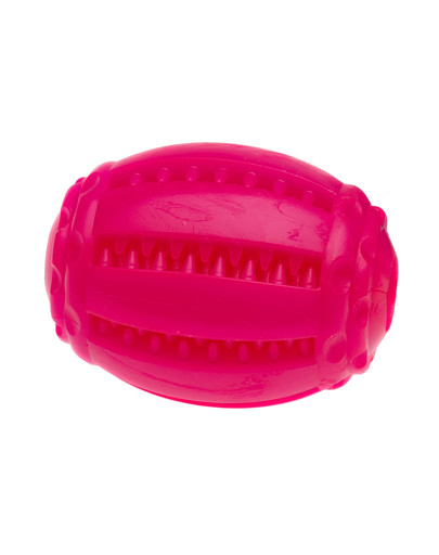 COMFY Zábavná hračka mätová Dental Rugby ružová 8X6,5cm