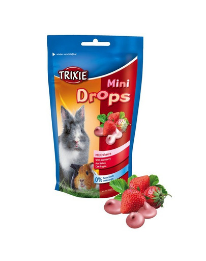 TRIXIE Kvapky pre hlodavce jahodové 75g