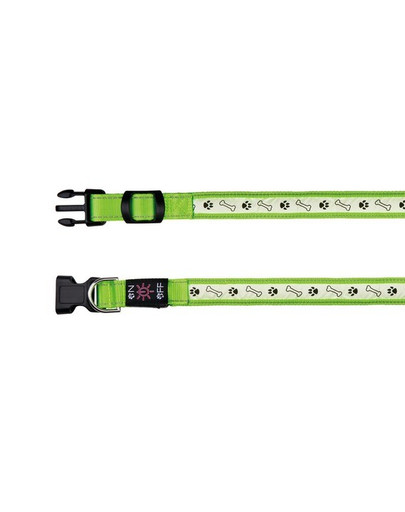 TRIXIE Obojok USB svietiaci S-M: 30-40 cm / 25 mm, zelený