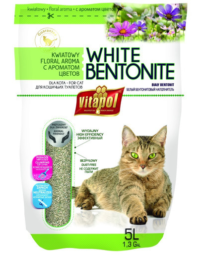 VITAPOL Piasek dla kota 5 l bentonit biały