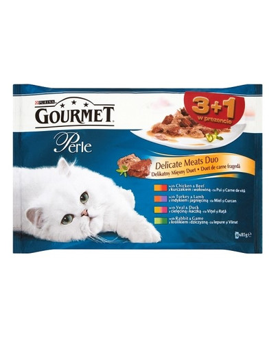 GOURMET Perle Duet mäso 3+1  4 x 85 g