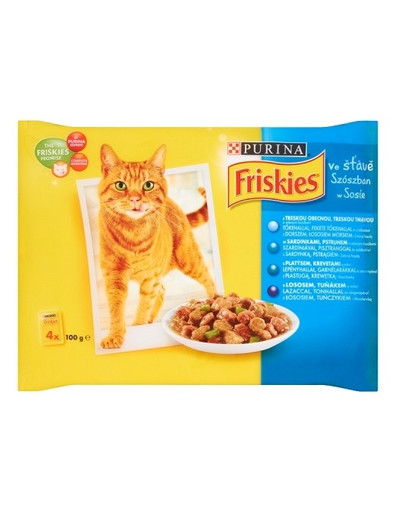 FRISKIES Multipak Adult z rybą w sosie 4x100 g
