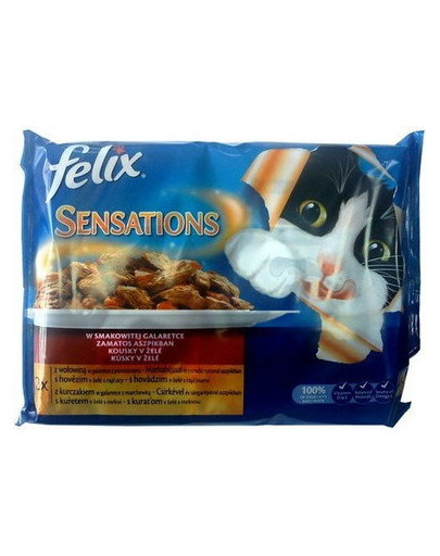 FELIX Sensations Sauce Surprise 4x100g: morka, jahňacie