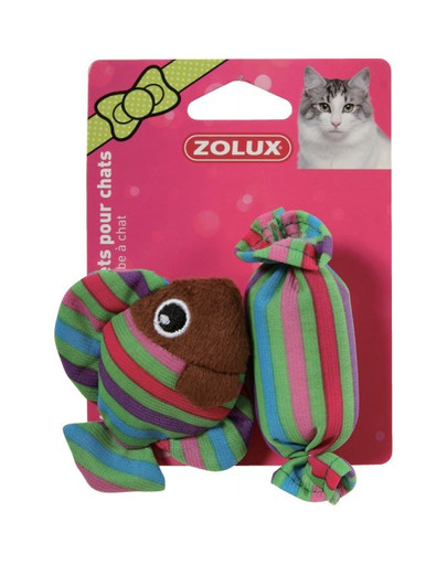 ZOLUX Hračka "Ryba a cukrík" s catnipom zelená