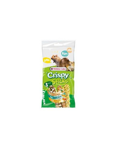 Versele-LAGA Crispy Sticks Omnivores Triple Variety Pack 165 g 3 Tyčinky pre škrečkov, myši a potkany