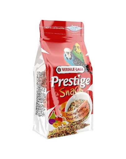 Versele-LAGA Prestige Snack Budgies 125 g - pochúťka s piškótami a ovocím pre andulky