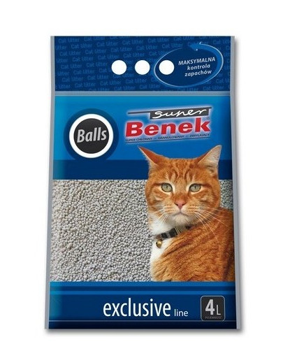 BENEK Super Exclusive Balls 4l Bentonitové stelivo
