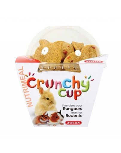 ZOLUX Crunchy Cup Candy maškrty pre hlodavce prírodné s mrkvou 200 g