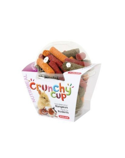 ZOLUX Crunchy Cup Sticks Maškrty pre hlodavce lucerna / mrkva / repa 180 g