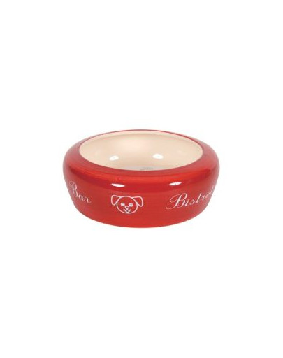 ZOLUX Miska keramická Buffet pre psa 13 cm 0,3 l biela / červená
