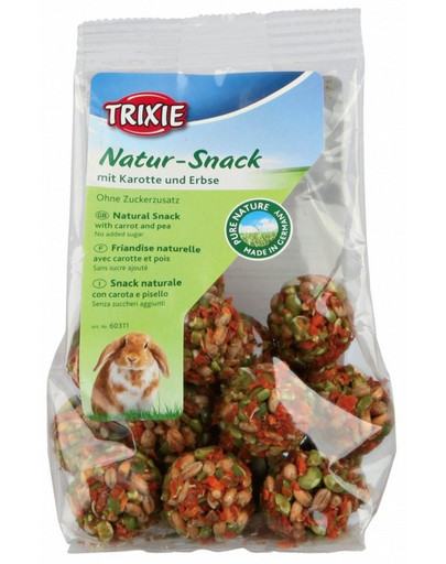 TRIXIE Maškrta pre hlodavce mrkva / hrášok 24 - 26 ks / 140 g