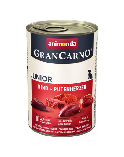 ANIMONDA GranCarno Junior hovädzie/morčacie srdcia